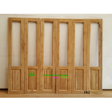 ประตูบานเฟี้ยมไม้สัก รหัส F02